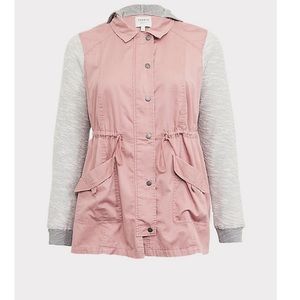 Torrid Pink and Gray Hooded Jacket